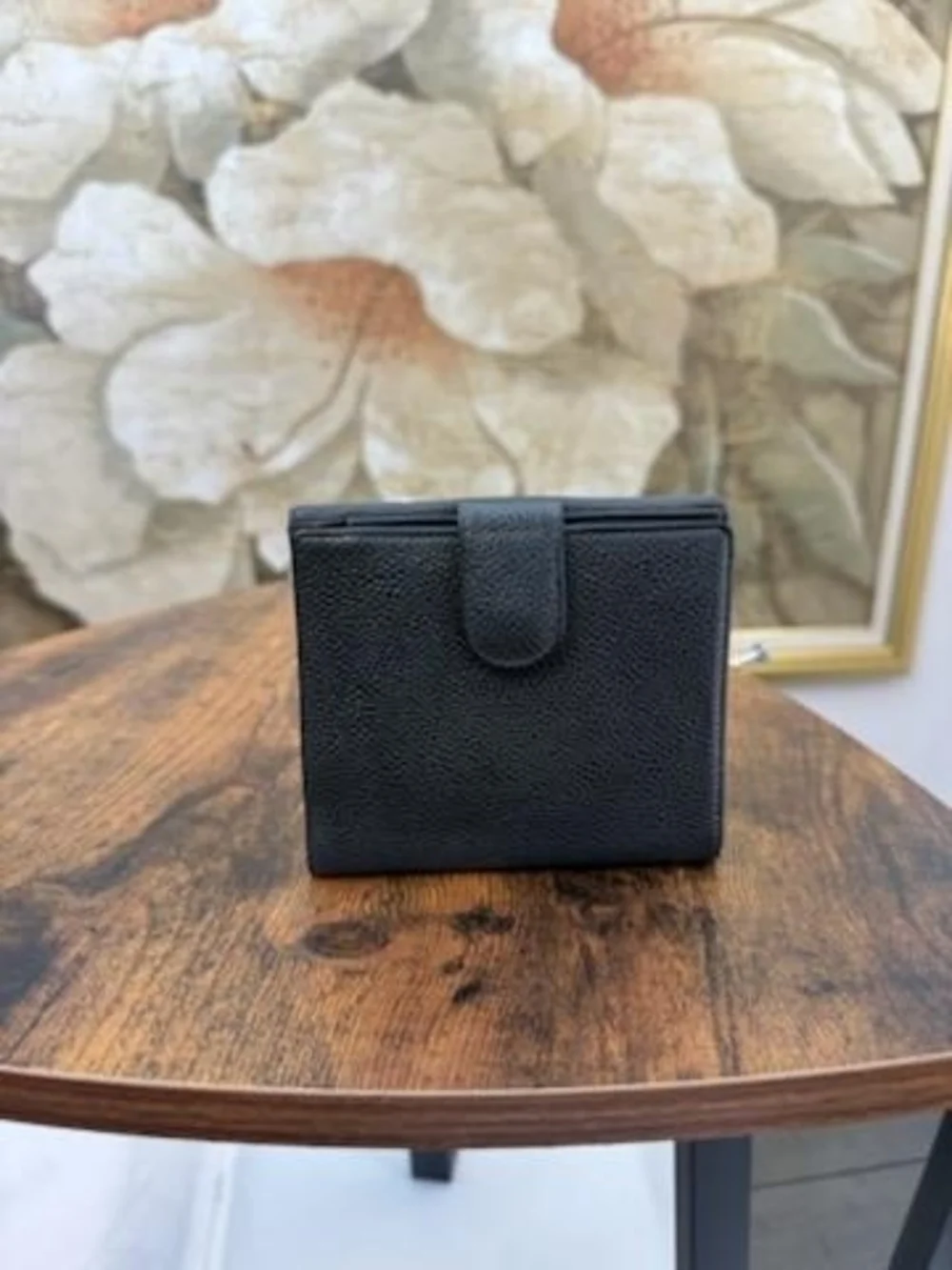Chanel Black Pebbled Leather Compact Wallet - Picture 3 of 16